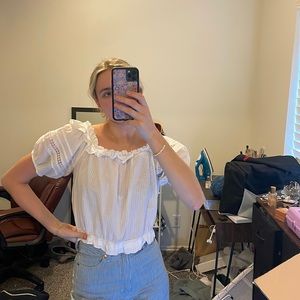 Cottage Core White Blouse